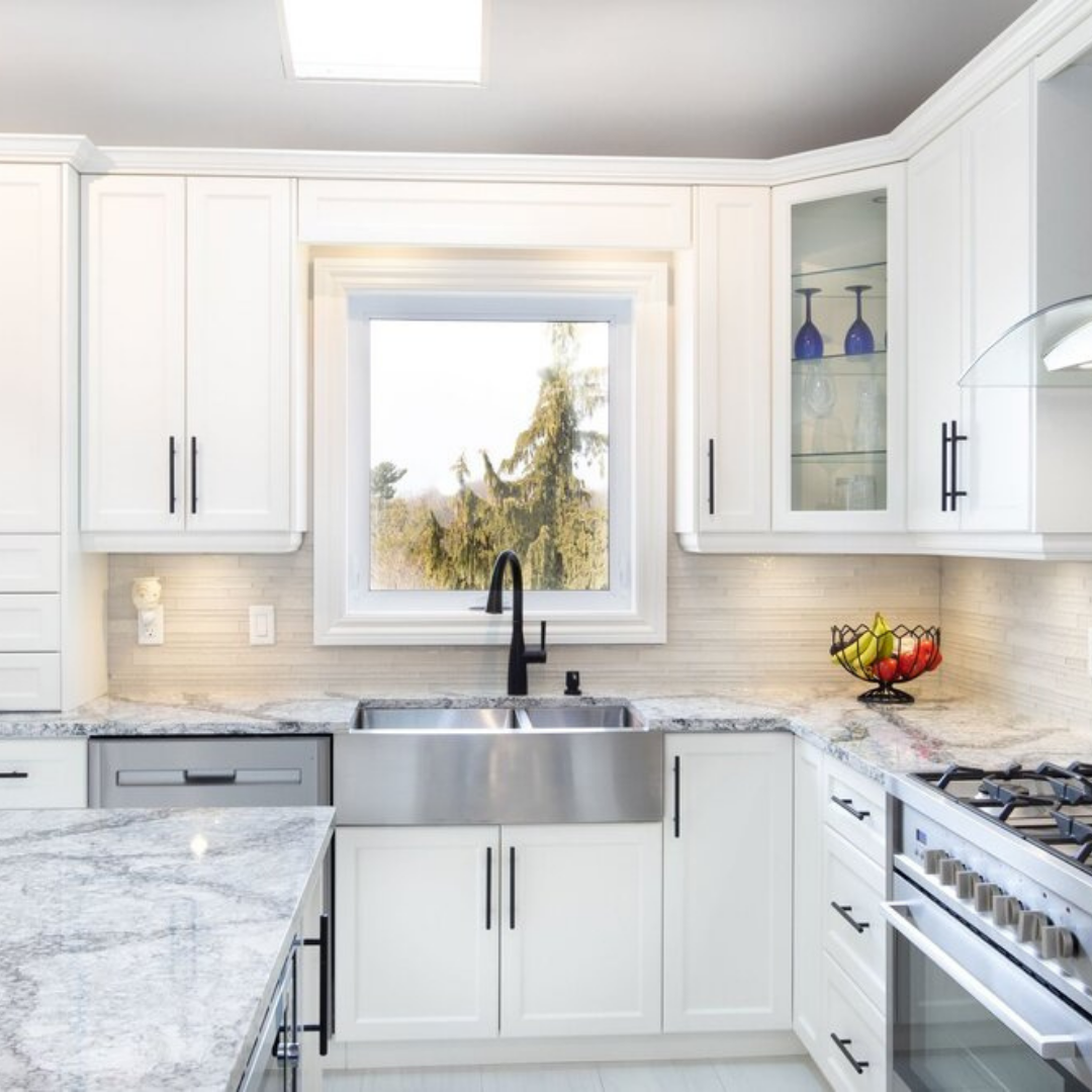 white beautiful repainted kitchen