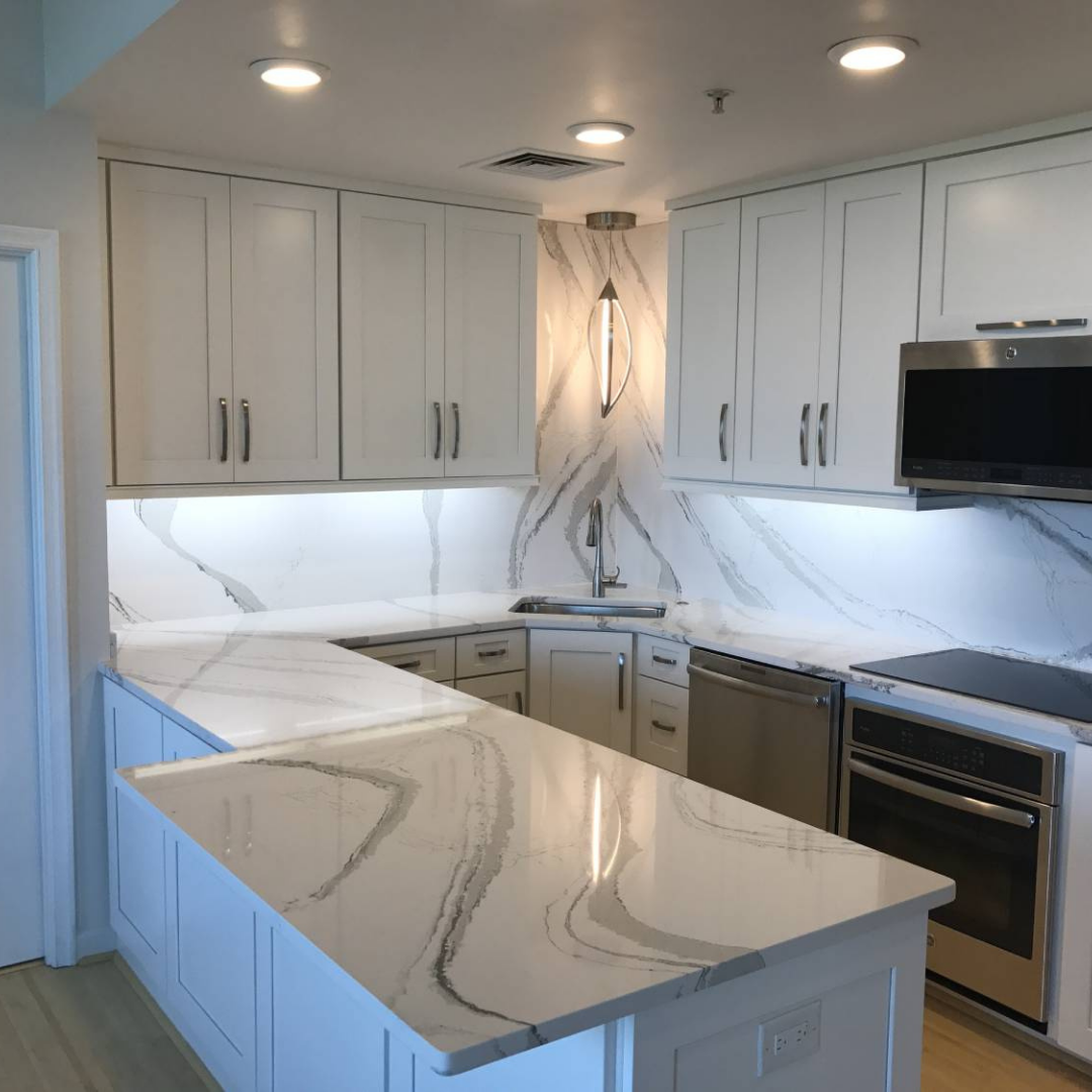 White cabinets refinished painted